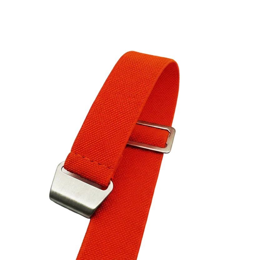 Parachute Style "No Pass" Elastic Watch Strap - Big Orange - Seals Watch Co