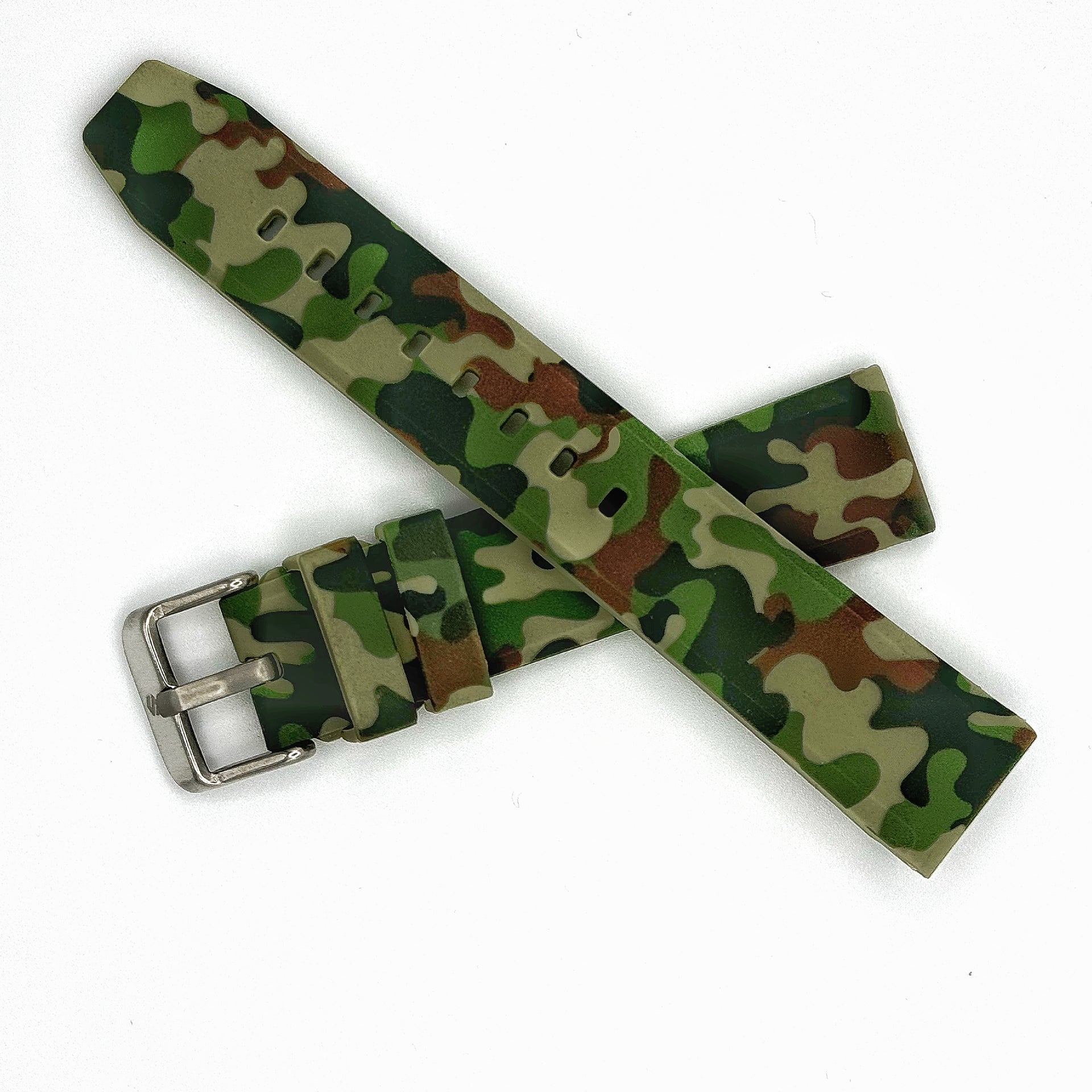 Camo Watch Strap, Rubber Watch Band In 20mm - Seals Watch Co