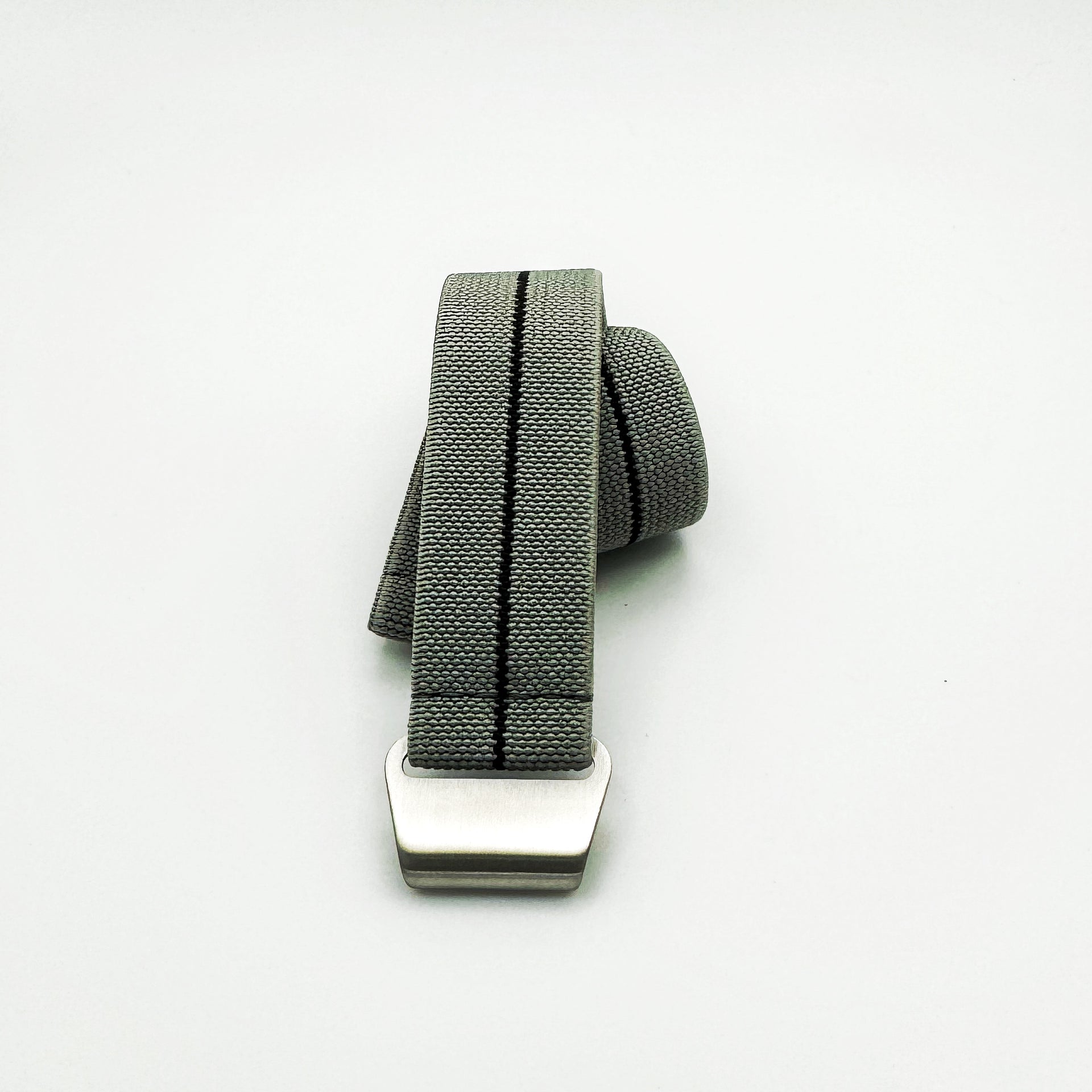Parachute Style Elastic Dive Strap - No Pass - Gray with Black Stripe - Seals Watch Co