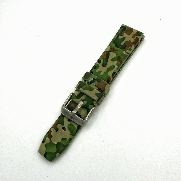 Camo Watch Strap, Rubber Watch Band In 20mm