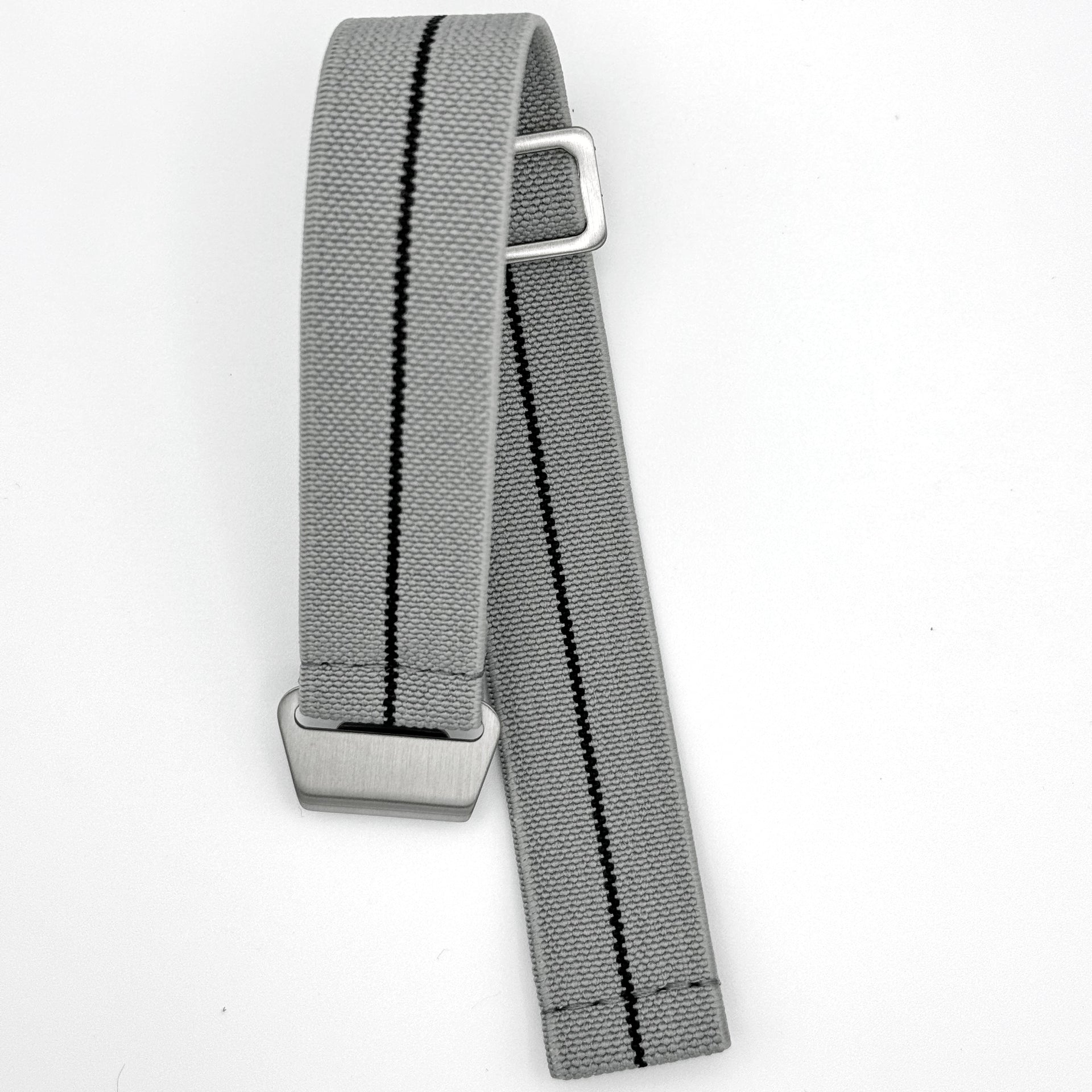 Parachute Style Elastic Dive Strap - No Pass - Gray with Black Stripe - Seals Watch Co