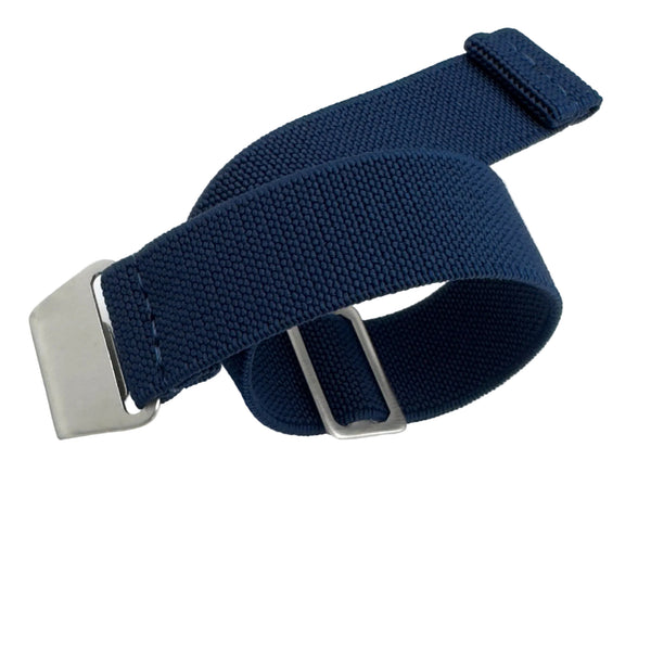 Parachute Style "No Pass" Elastic Watch Straps - Solid Navy Blue