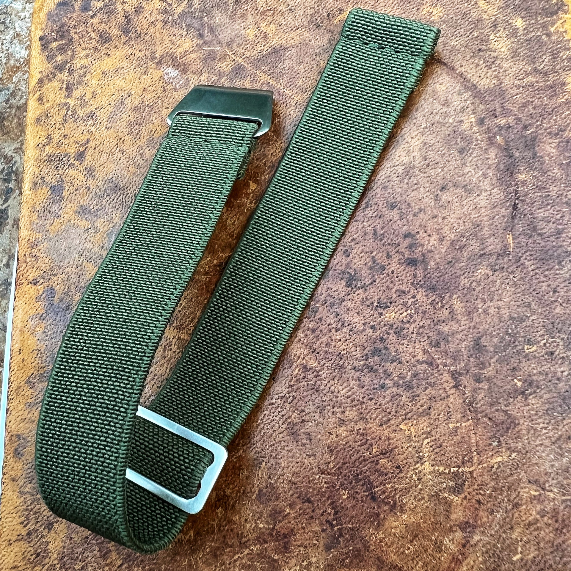 Parachute Style "No Pass" Elastic Watch Strap - Army Green - Seals Watch Co