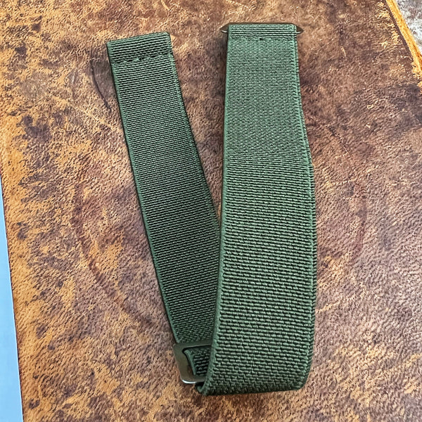 Parachute Style "No Pass" Elastic Watch Strap - Army Green