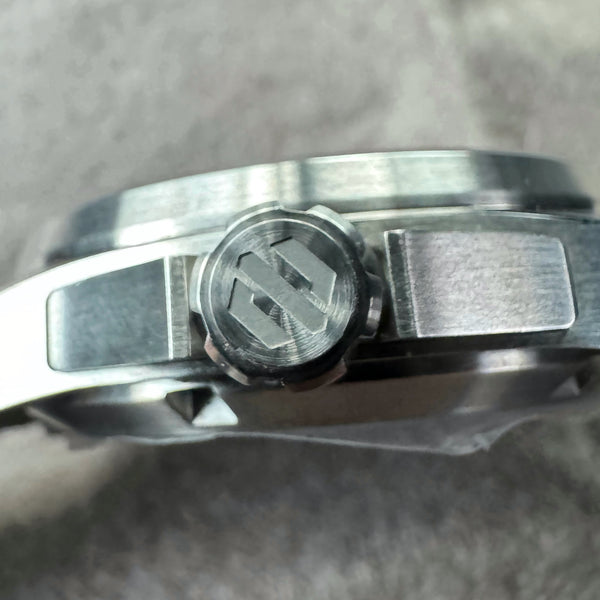 Signed Circular Brushed Crown of the Land // Sea Classic 316 Stainless Steel Case