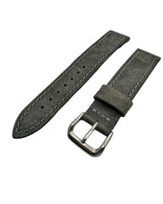 Elephant Gray Leather Watch Strap in 20mm, Lighter Gray Stitching