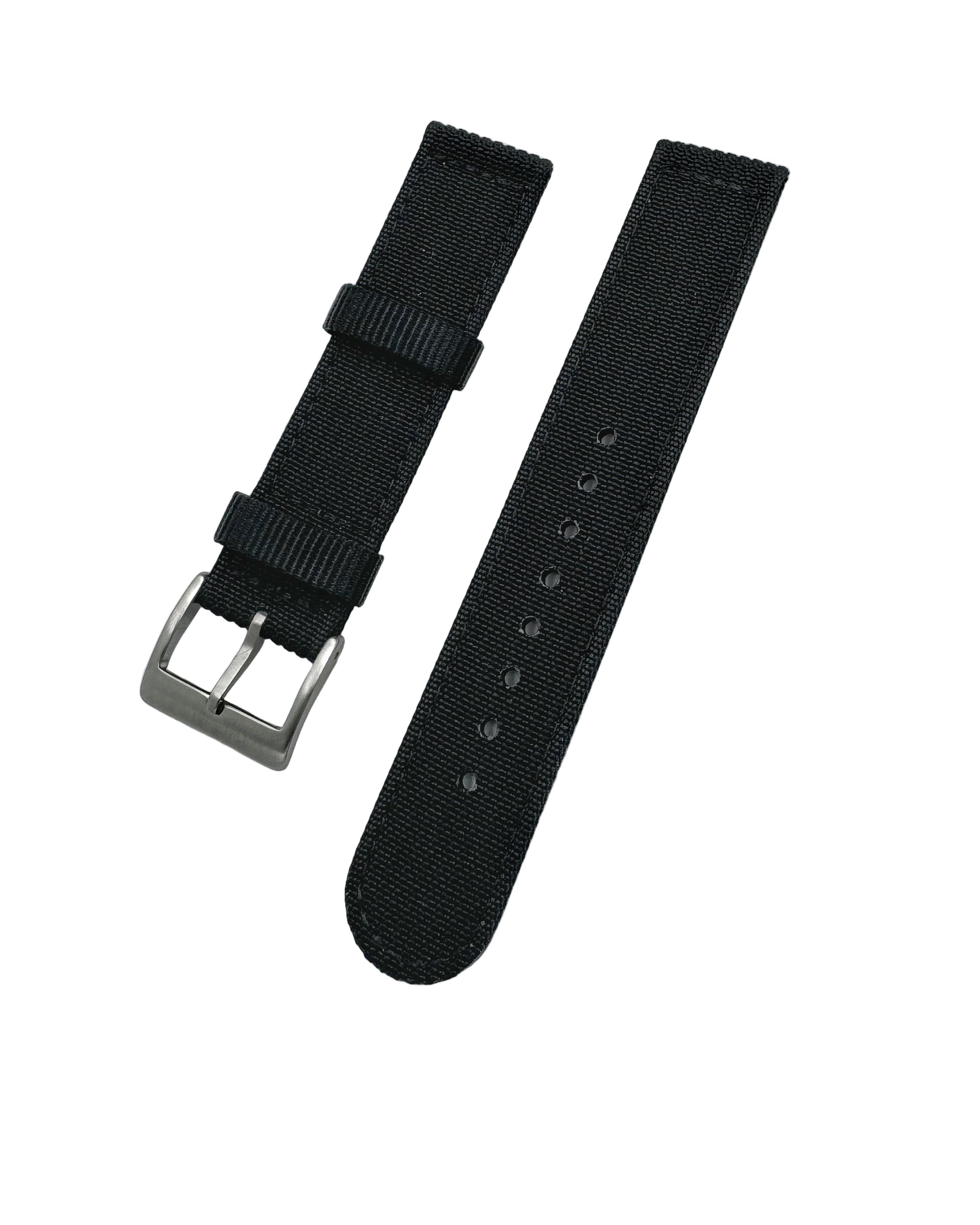 Black watch strap made tough with rugged nylon for field or dive purposes