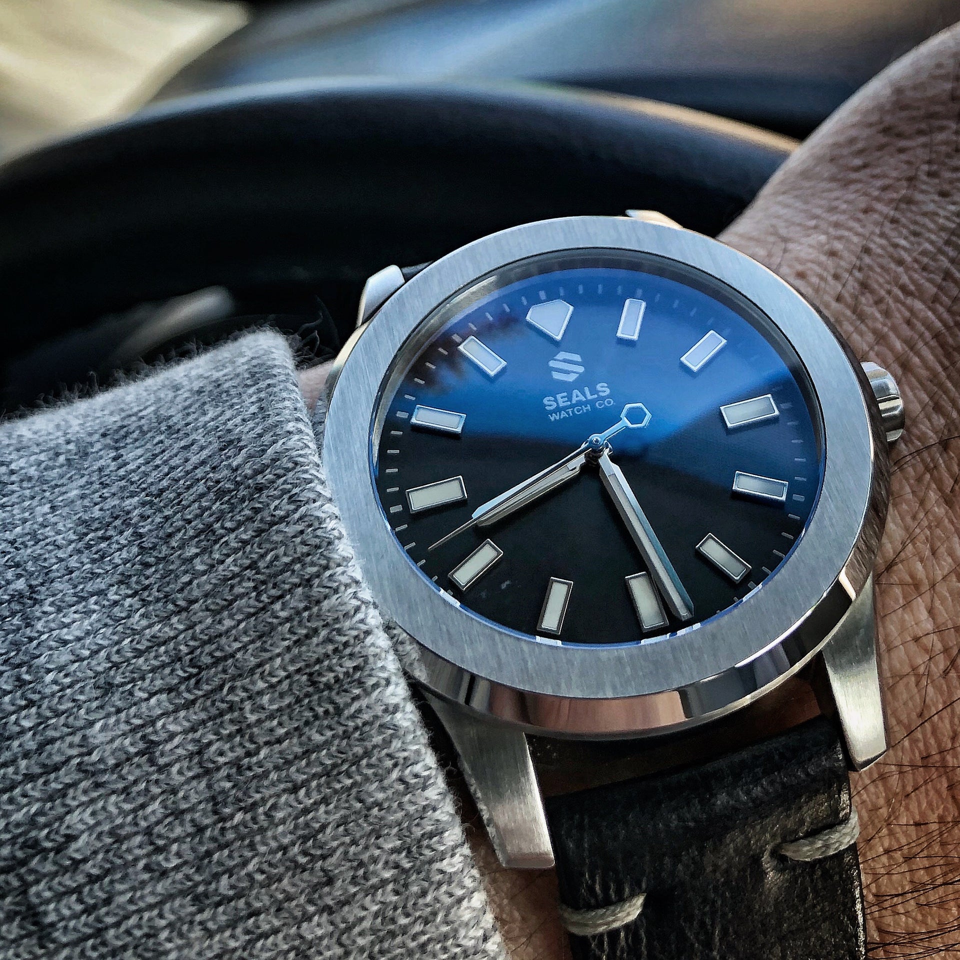 Dark Seal Automatic Sport Watch With Fixed Bezel - American Microbrand