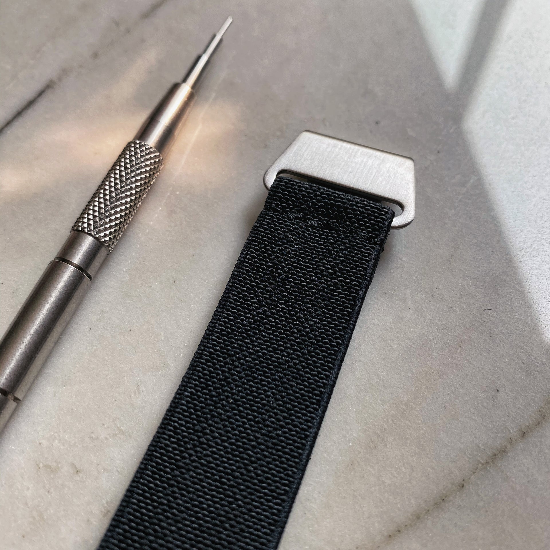 Parachute Style "No Pass" Elastic Dive Watch Strap - Black - Seals Watch Co