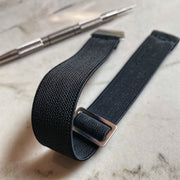 Parachute Style "No Pass" Elastic Dive Watch Strap - Black - Seals Watch Co