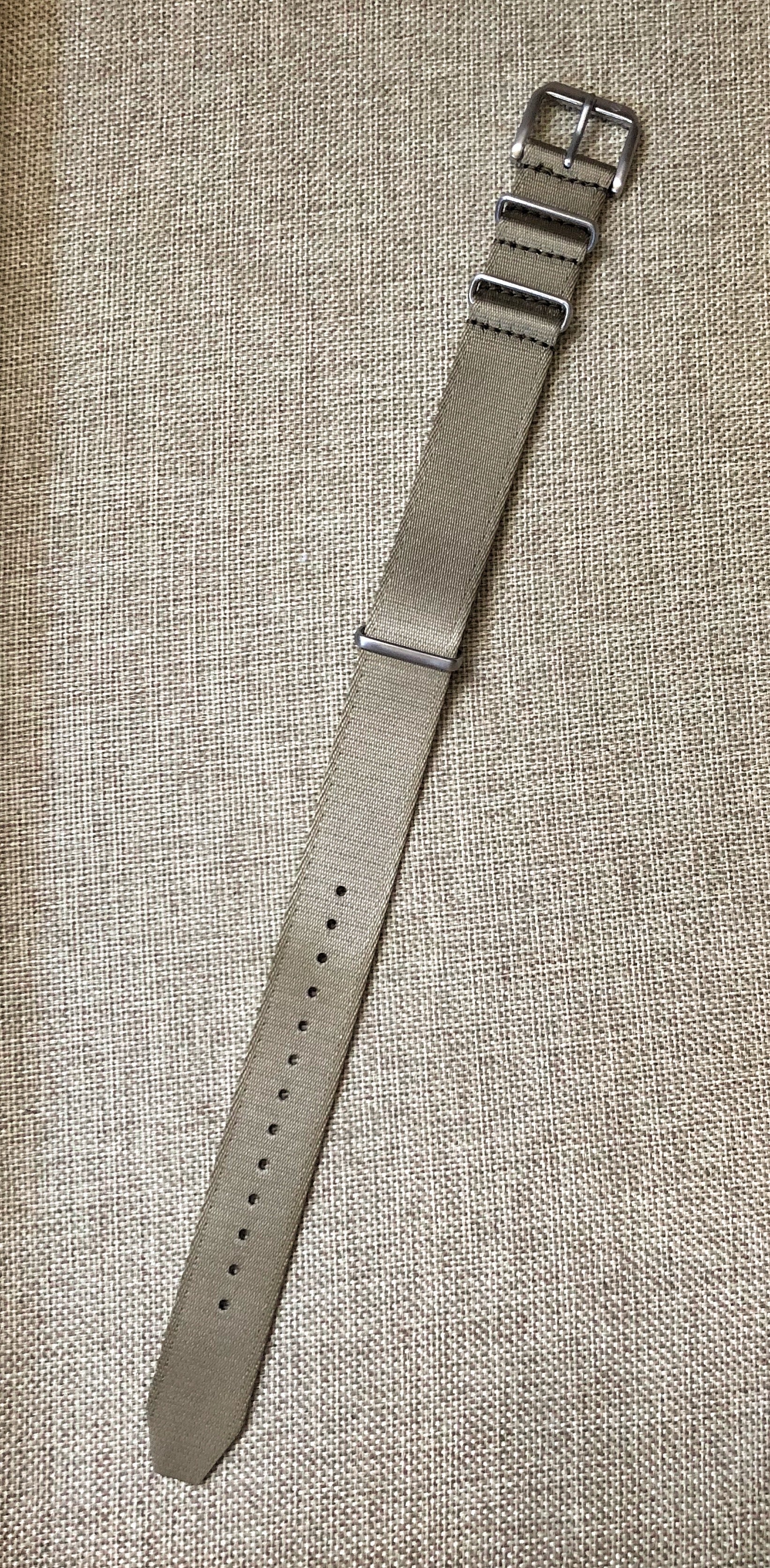 Nylon Dive Watch Strap - Tan / Khaki 20mm Classic Waterproof Band - American Microbrand