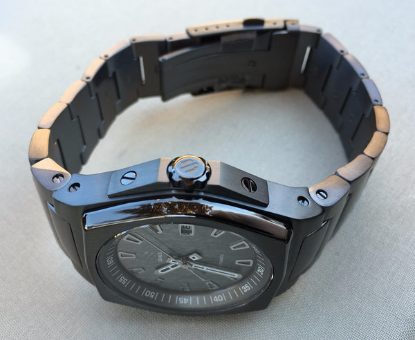 Slate PVD With Brushed Slate Dial on Steel Bracelet Automatic Watch - American Microbrand
