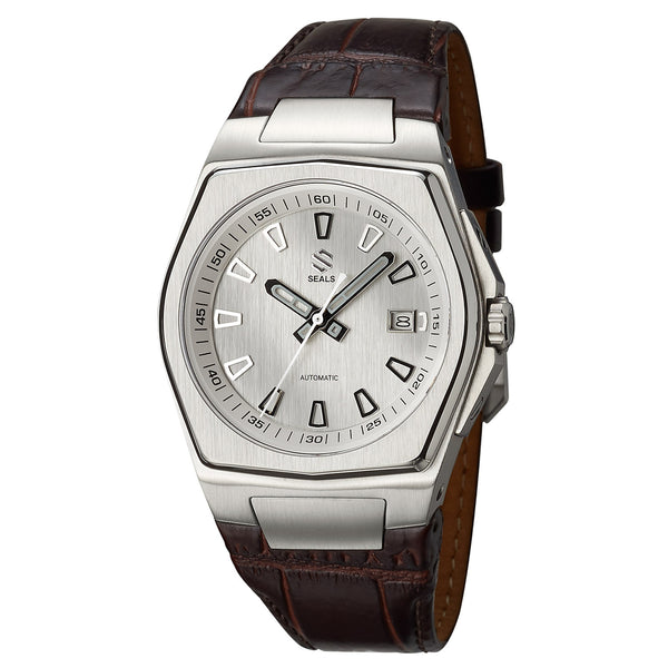 Stainless Steel with White/Silver Dial - Automatic Wrist Watch - American Microbrand