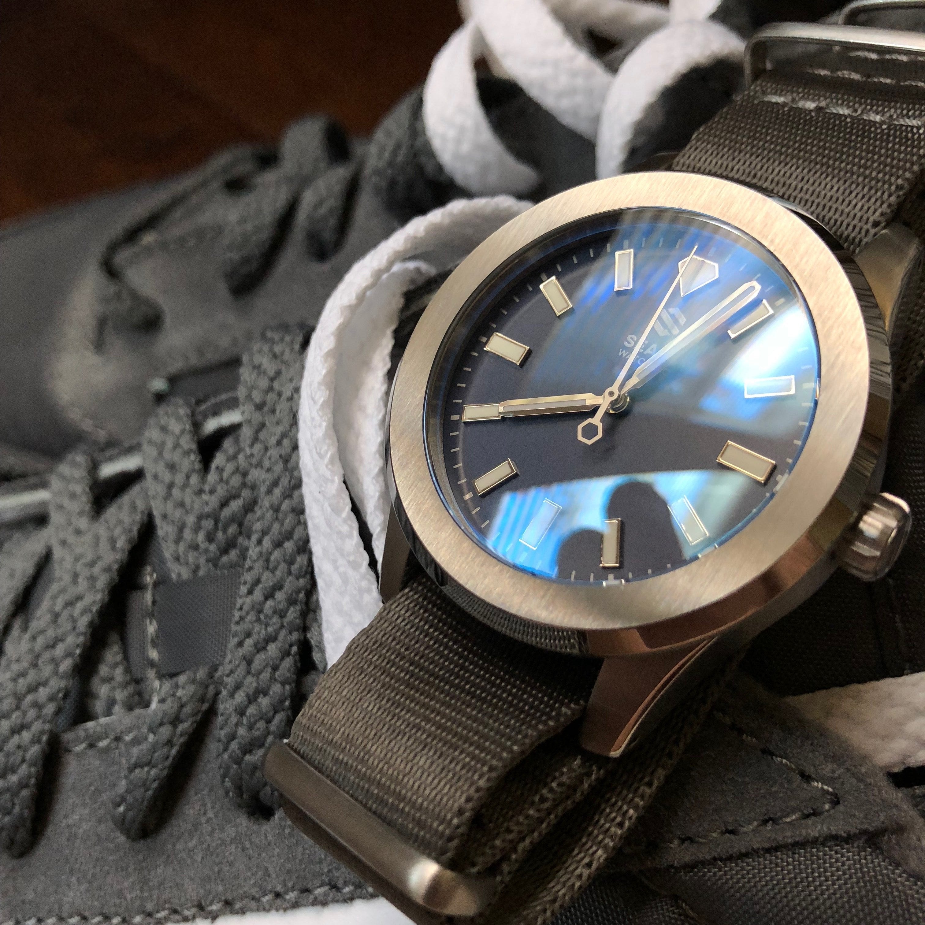 Seals Watch Co. Dark Seal Automatic Sport Watch with Fixed Bezel