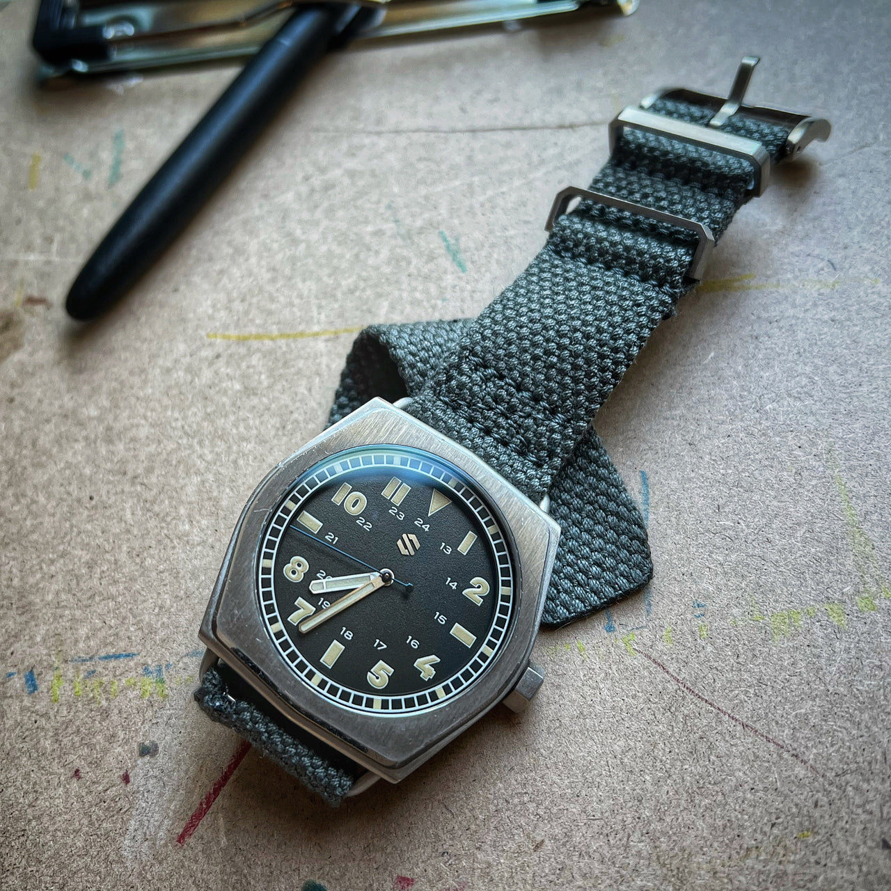 Two-Piece Divers Style Fog Gray Watch Strap, 22mm Watch Band - Seals Watch Co