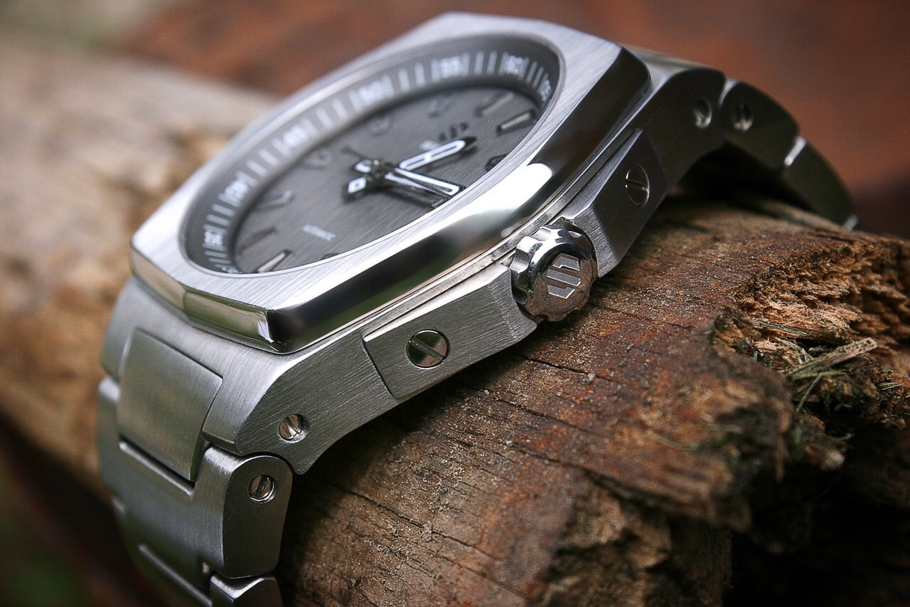 Stainless Steel with Slate Dial - Automatic Wrist Watch - American Microbrand