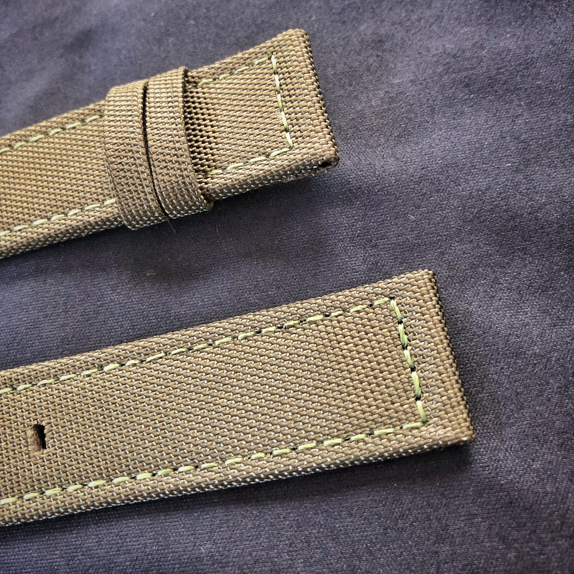 Army Green Canvas Watch Band, 22mm - American Microbrand