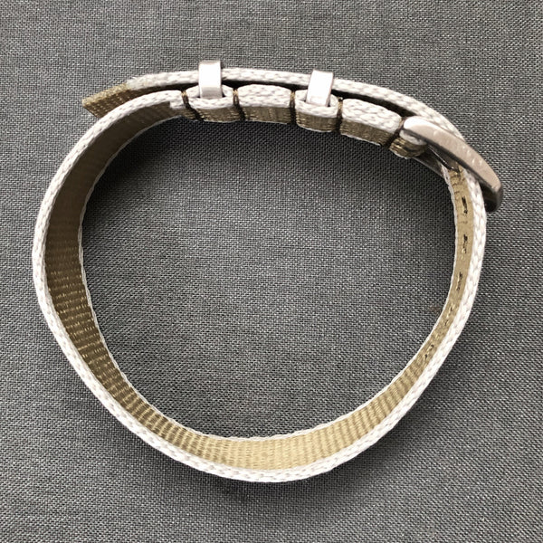 Silver Edged Khaki Nylon Watch Band, 20mm - American Microbrand