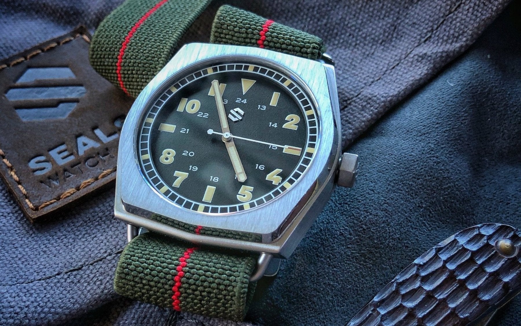 Model C Field Watch Automatic With Black Dial, 24-Hour and Thick Numerals with Wire Lugs